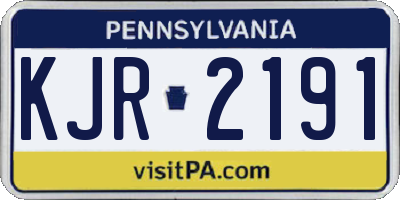 PA license plate KJR2191