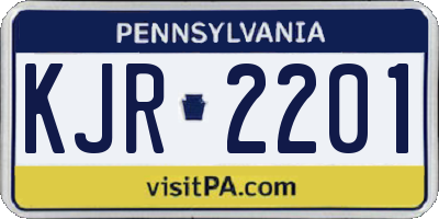 PA license plate KJR2201