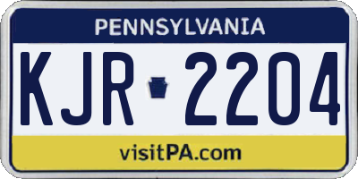 PA license plate KJR2204