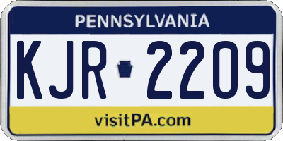 PA license plate KJR2209