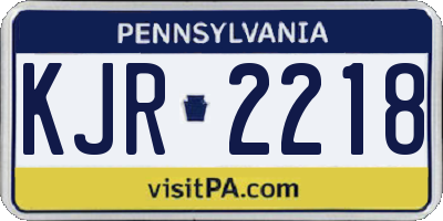 PA license plate KJR2218