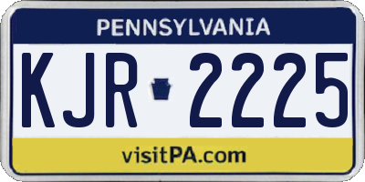 PA license plate KJR2225