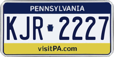 PA license plate KJR2227