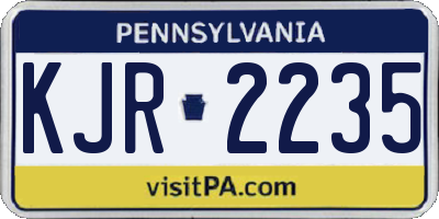 PA license plate KJR2235
