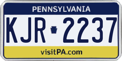 PA license plate KJR2237