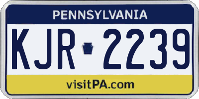 PA license plate KJR2239