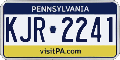 PA license plate KJR2241