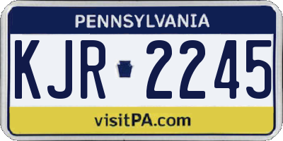 PA license plate KJR2245