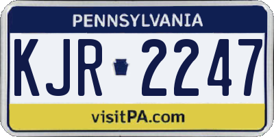 PA license plate KJR2247