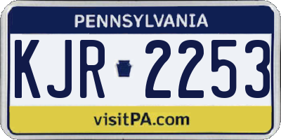 PA license plate KJR2253