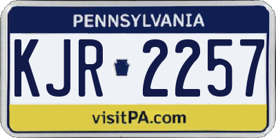 PA license plate KJR2257