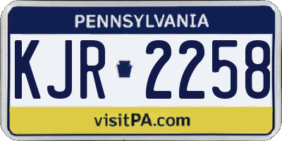 PA license plate KJR2258