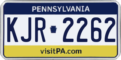 PA license plate KJR2262
