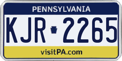 PA license plate KJR2265
