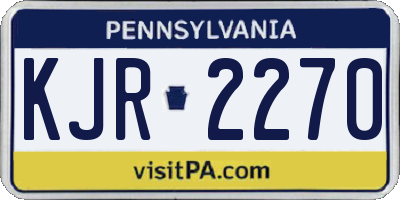 PA license plate KJR2270