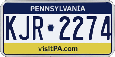 PA license plate KJR2274
