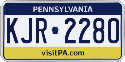 PA license plate KJR2280