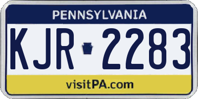 PA license plate KJR2283