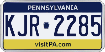 PA license plate KJR2285