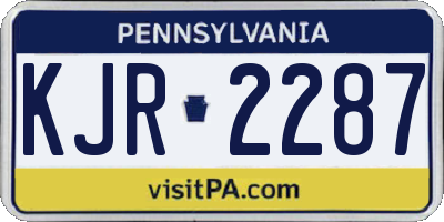 PA license plate KJR2287