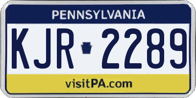 PA license plate KJR2289