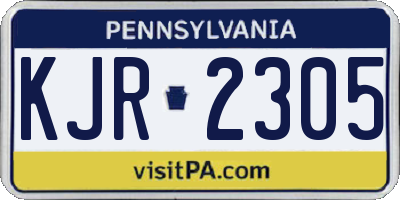 PA license plate KJR2305