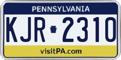 PA license plate KJR2310