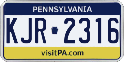 PA license plate KJR2316