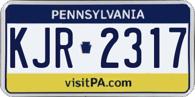 PA license plate KJR2317