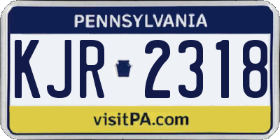 PA license plate KJR2318