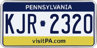 PA license plate KJR2320