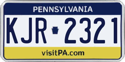 PA license plate KJR2321