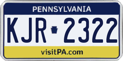 PA license plate KJR2322