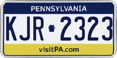 PA license plate KJR2323