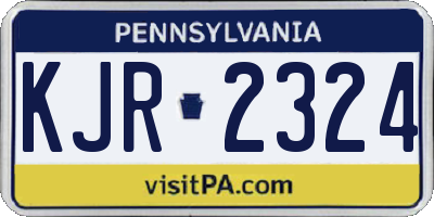 PA license plate KJR2324