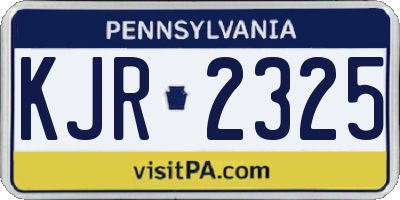 PA license plate KJR2325