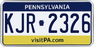 PA license plate KJR2326