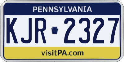 PA license plate KJR2327