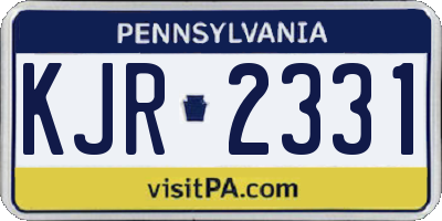 PA license plate KJR2331