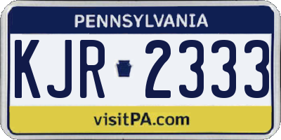 PA license plate KJR2333