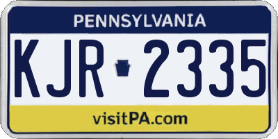 PA license plate KJR2335