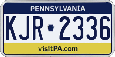 PA license plate KJR2336