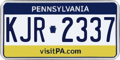 PA license plate KJR2337