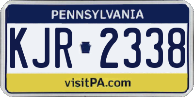 PA license plate KJR2338