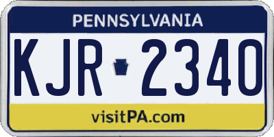 PA license plate KJR2340