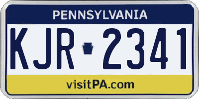 PA license plate KJR2341