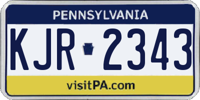 PA license plate KJR2343