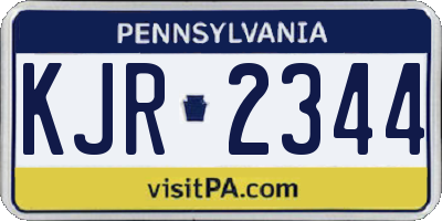 PA license plate KJR2344