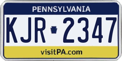 PA license plate KJR2347