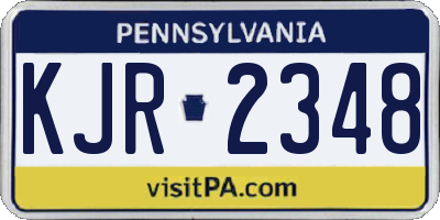 PA license plate KJR2348